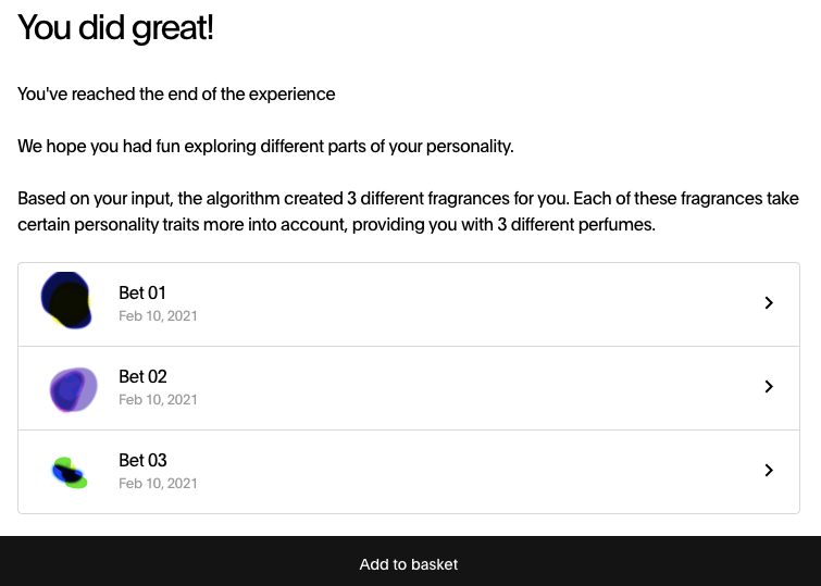 Algorithmic Perfumery - Quizz Results